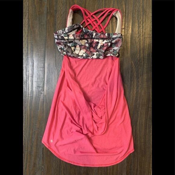 Lululemon Wild Butterfly Pink Tank Size 6 - Picture 1 of 5